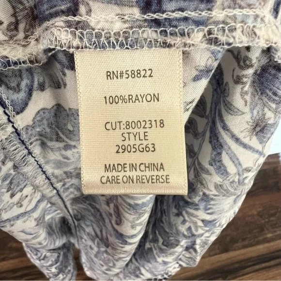 Max Studio Printed Smocked Bodice Tiered Maxi Dress Cruise Vacation Beach Resort - Picture 11 of 11